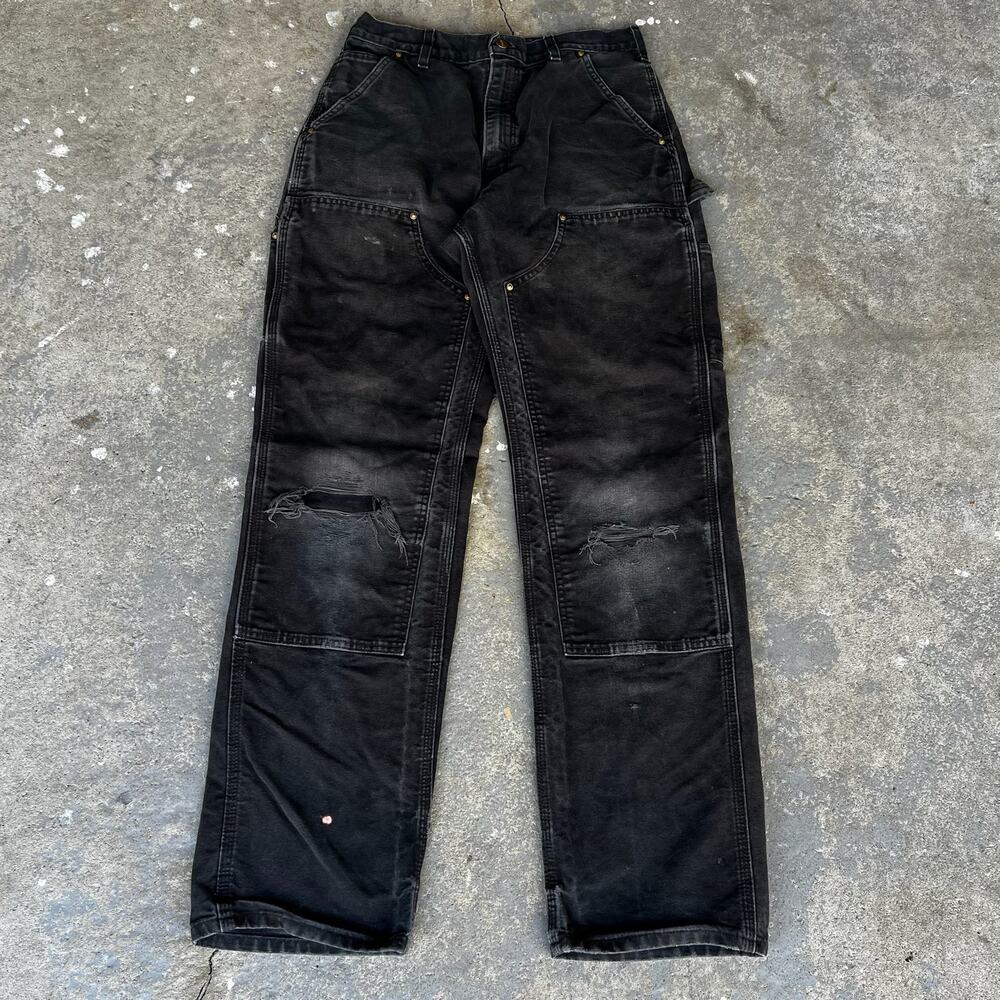 Carhartt faded black double knee work wear carpenter pants